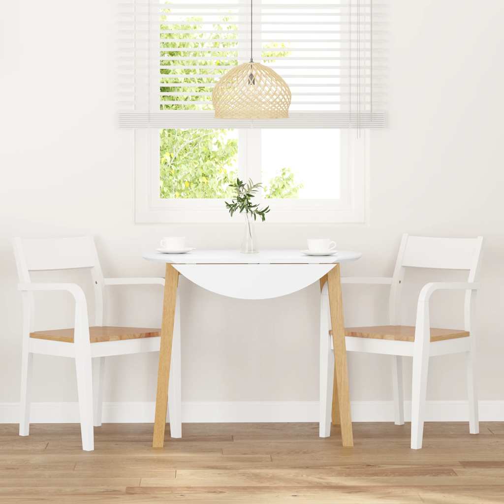 Dining Chairs 2 pcs White solid rubberwood