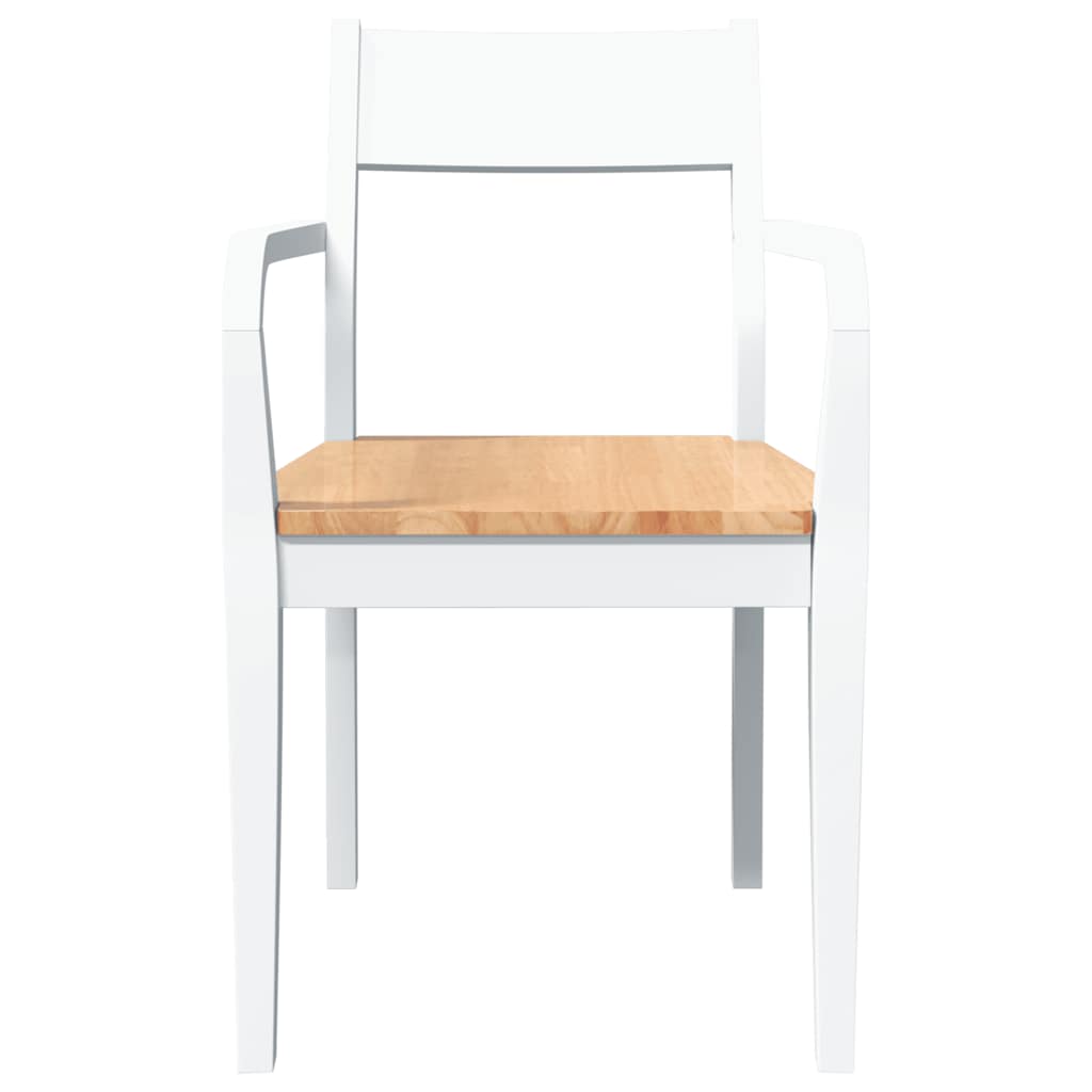 Dining Chairs 2 pcs White solid rubberwood