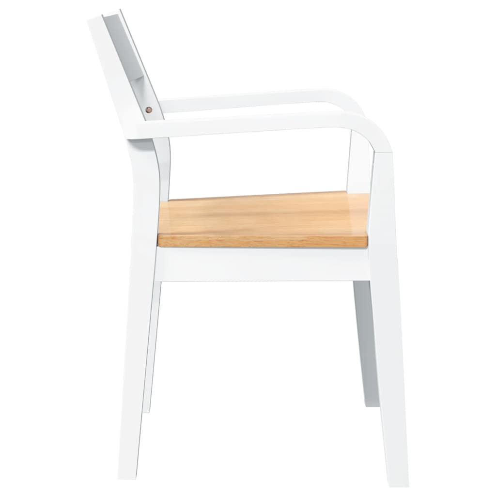 Dining Chairs 2 pcs White solid rubberwood