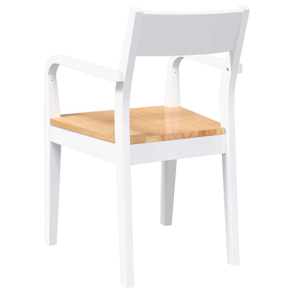 Dining Chairs 2 pcs White solid rubberwood