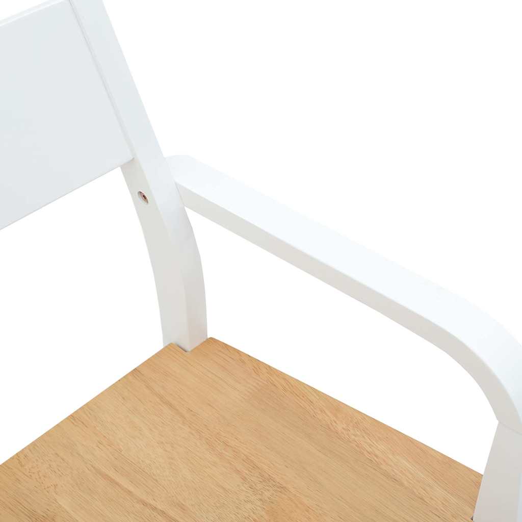 Dining Chairs 2 pcs White solid rubberwood