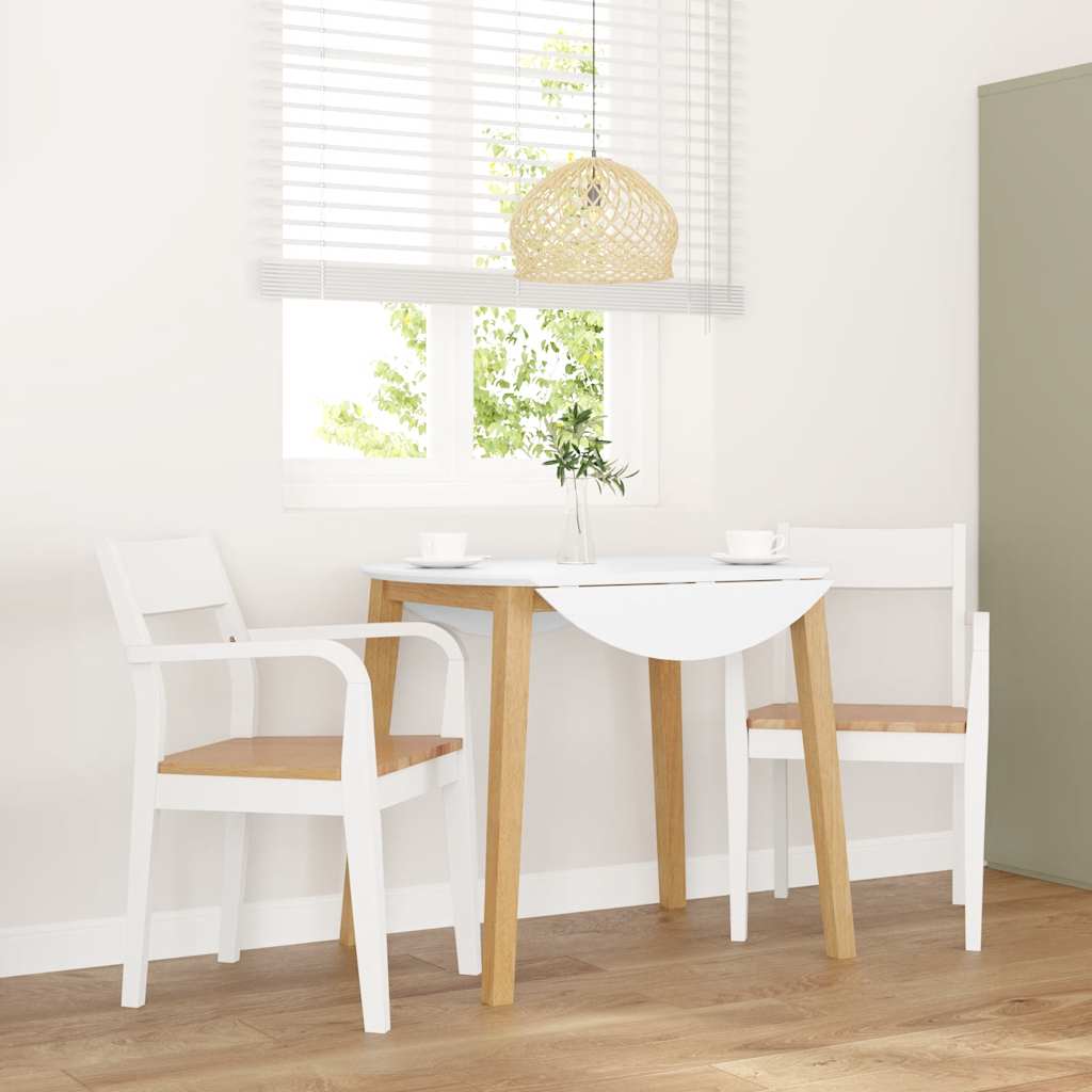 Dining Chairs 2 pcs White solid rubberwood