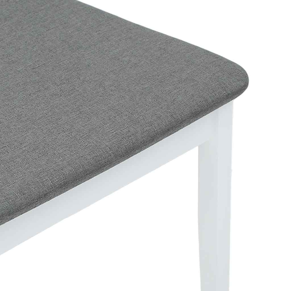 Dining chairs with cushions 2 pcs White solid rubberwood