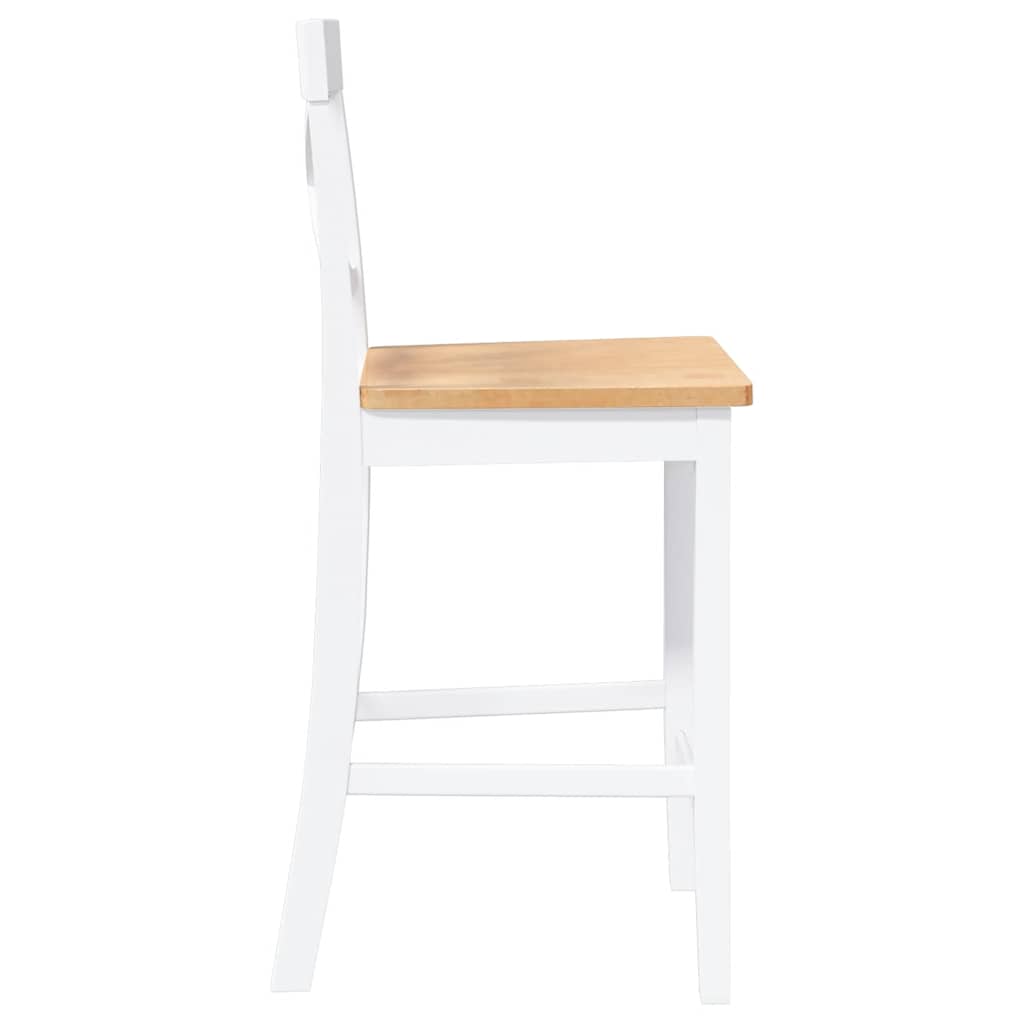 Baro kėdės, 2 vnt., baltos, masyvi mediena, guma