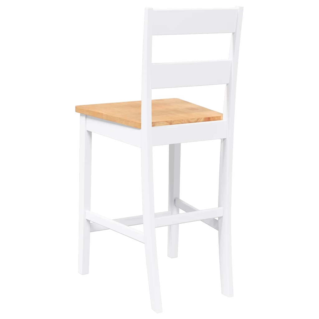 Bāra krēsli, 2 gab., balti, kaučukoka masīvkoks