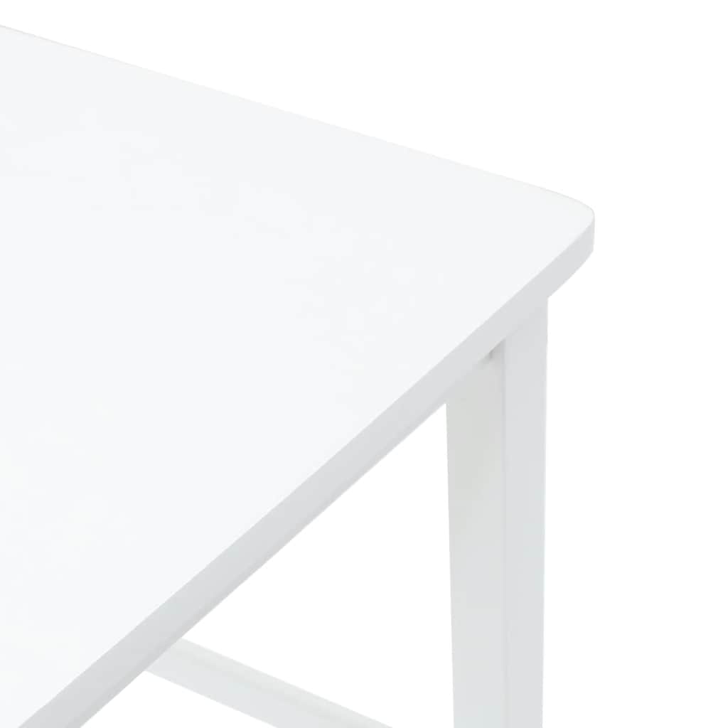 Bar stools, 2 pcs., white, solid rubberwood