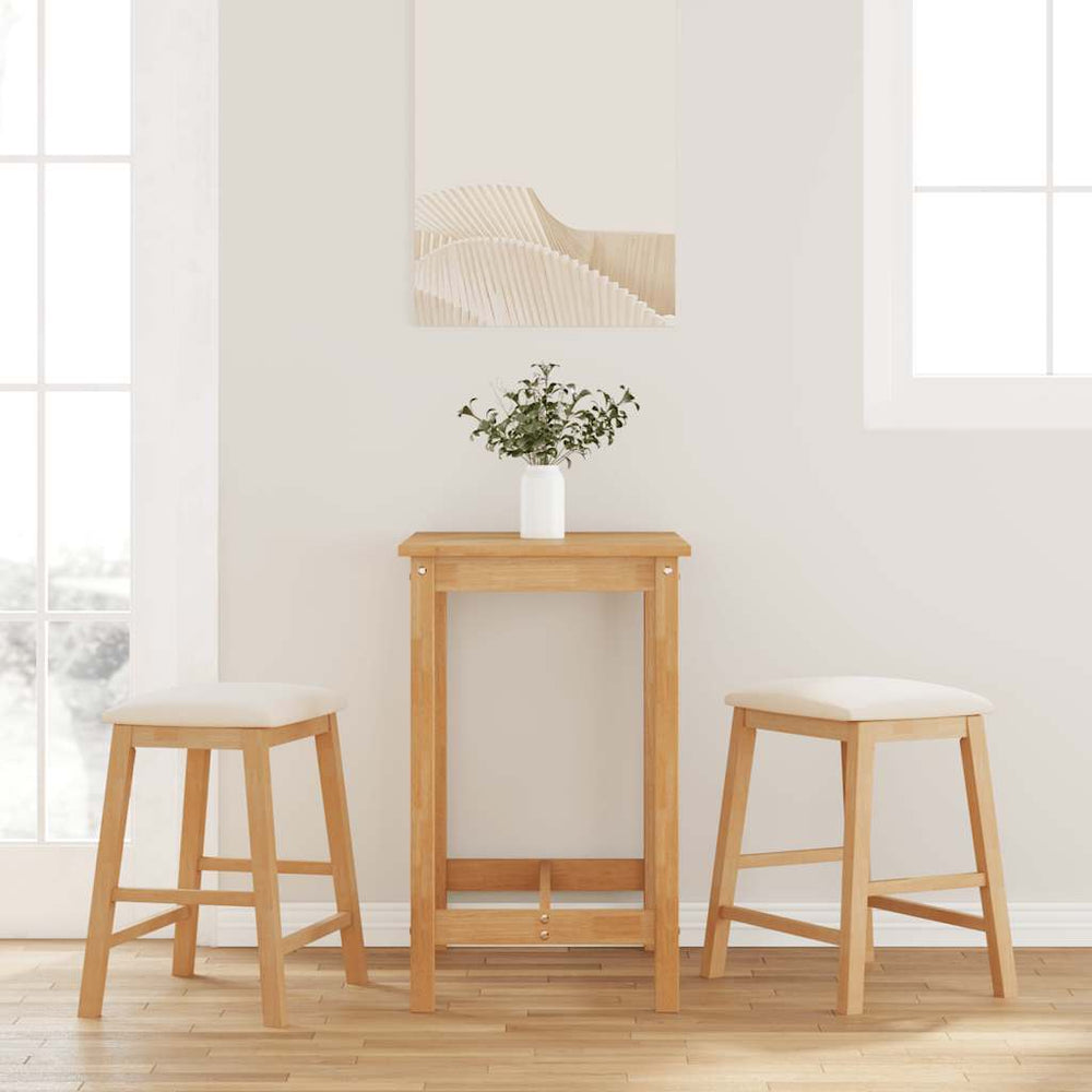 bar stools with cushions 2 pcs Solid rubberwood