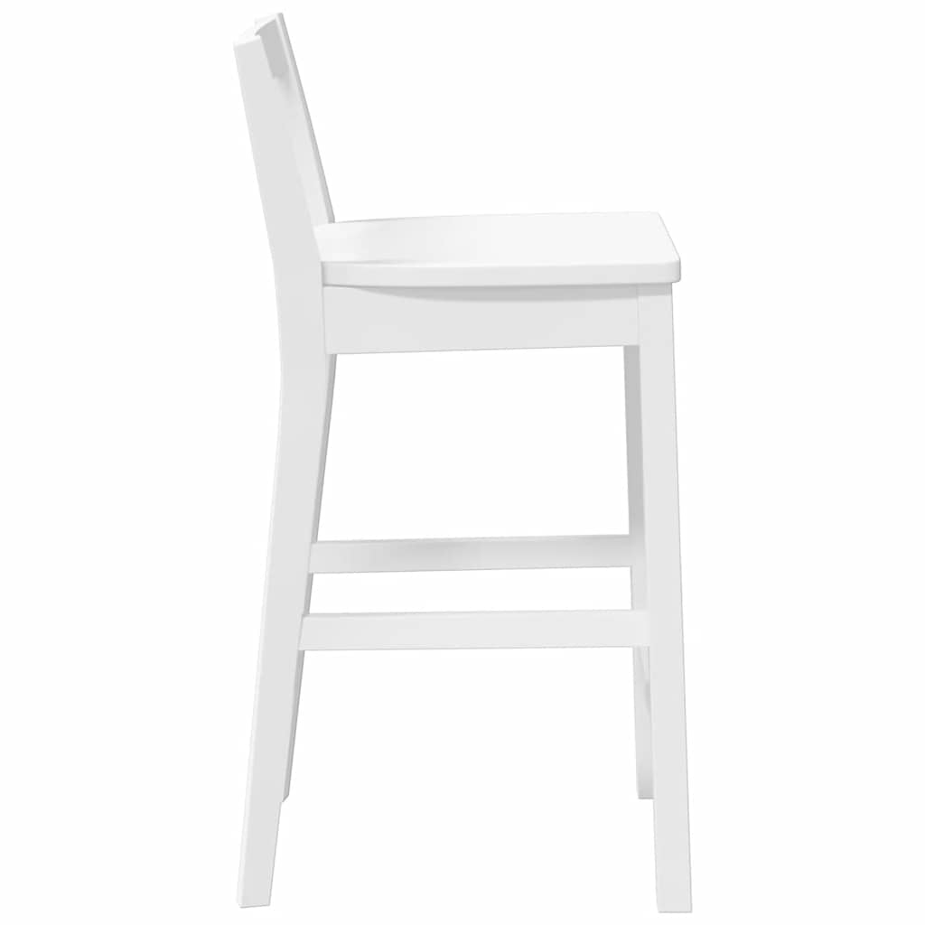 Baro kėdės, 2 vnt., baltos, masyvi mediena, guma