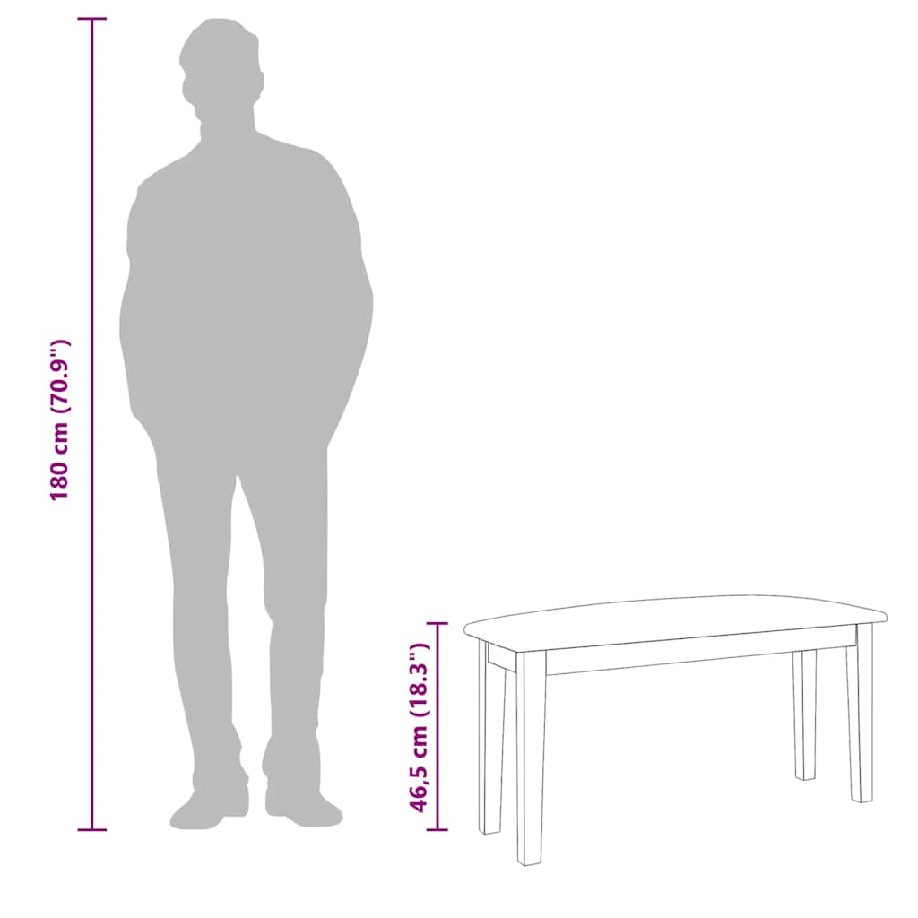 Suoliukas 90 cm Ruda medžio masyvo guma