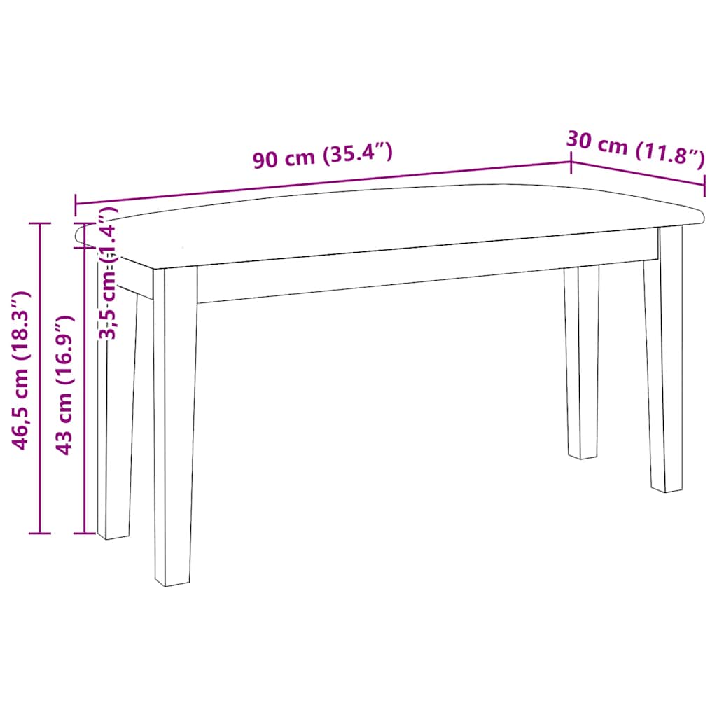 Sols 90 cm Masīvkoks ar gumiju