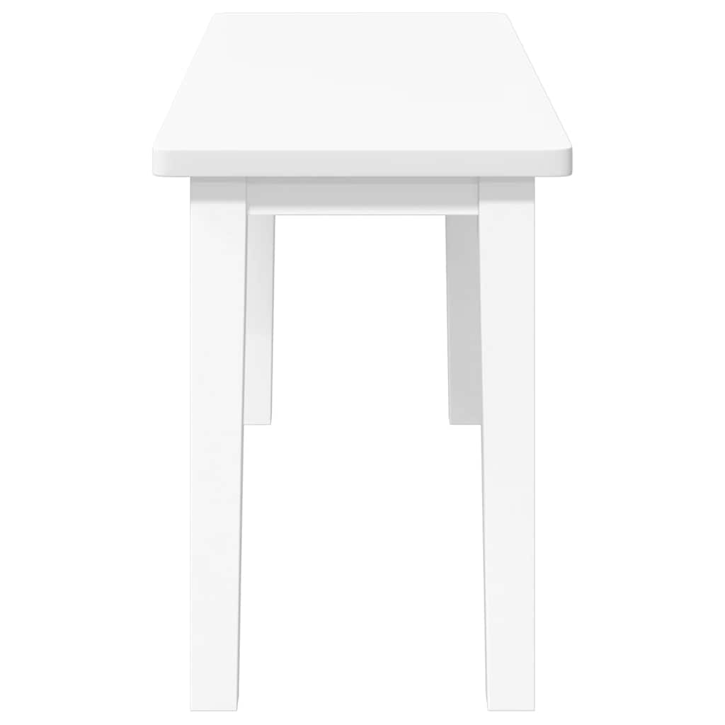 Suoliukas 90 cm Balta medžio masyvo guma