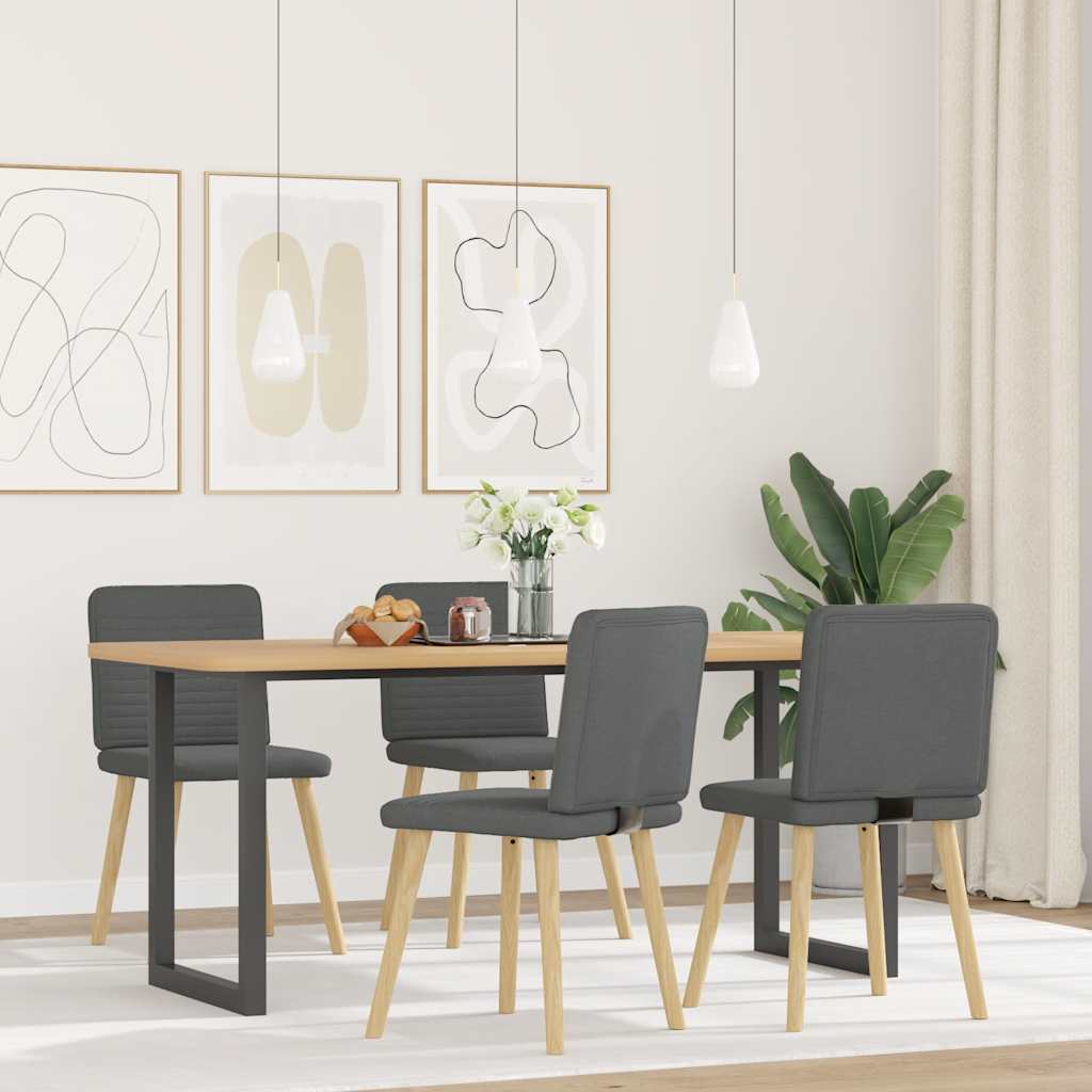 Dining chairs, 4 pcs, dark grey, fabric