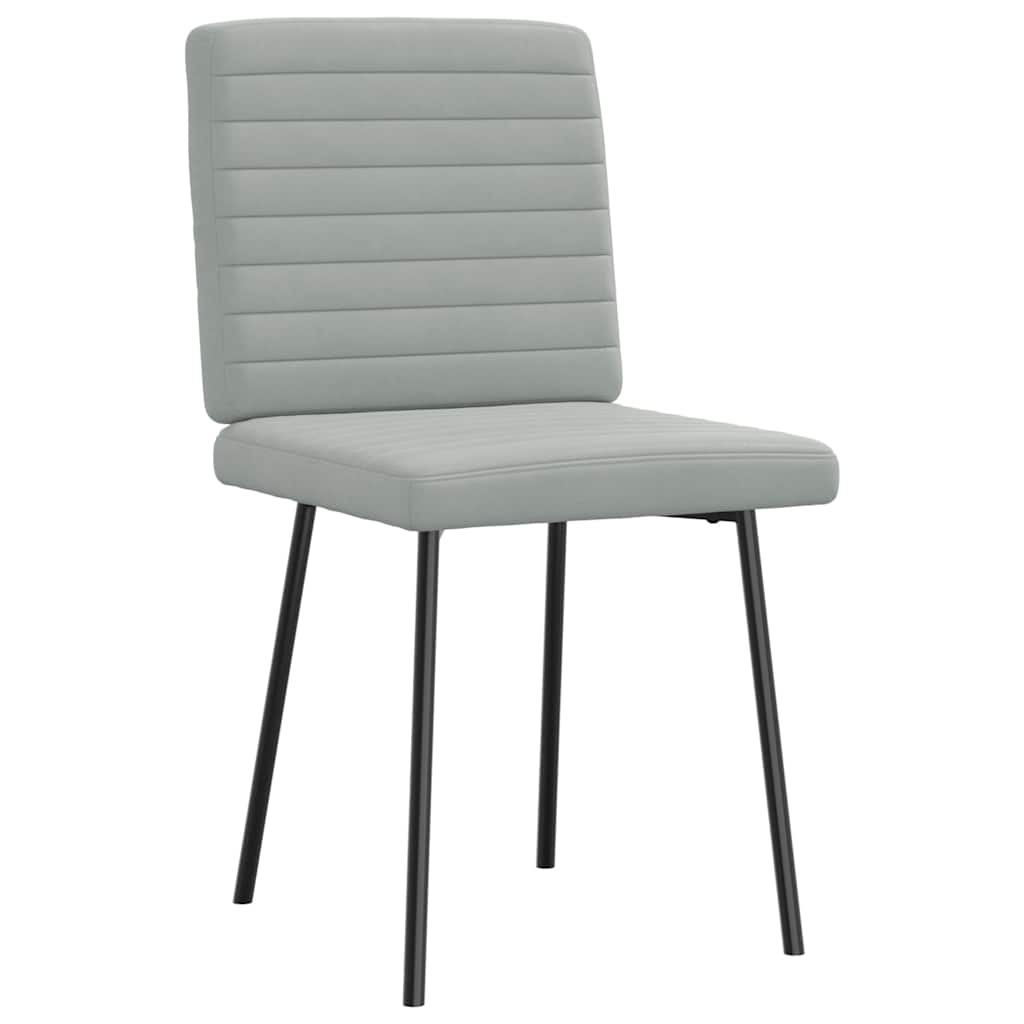Dining chairs, 4 pcs, light grey velvet