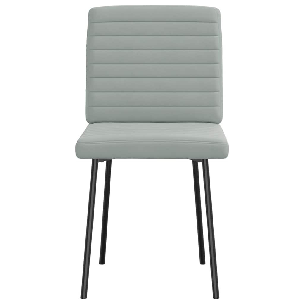 Dining chairs, 4 pcs, light grey velvet