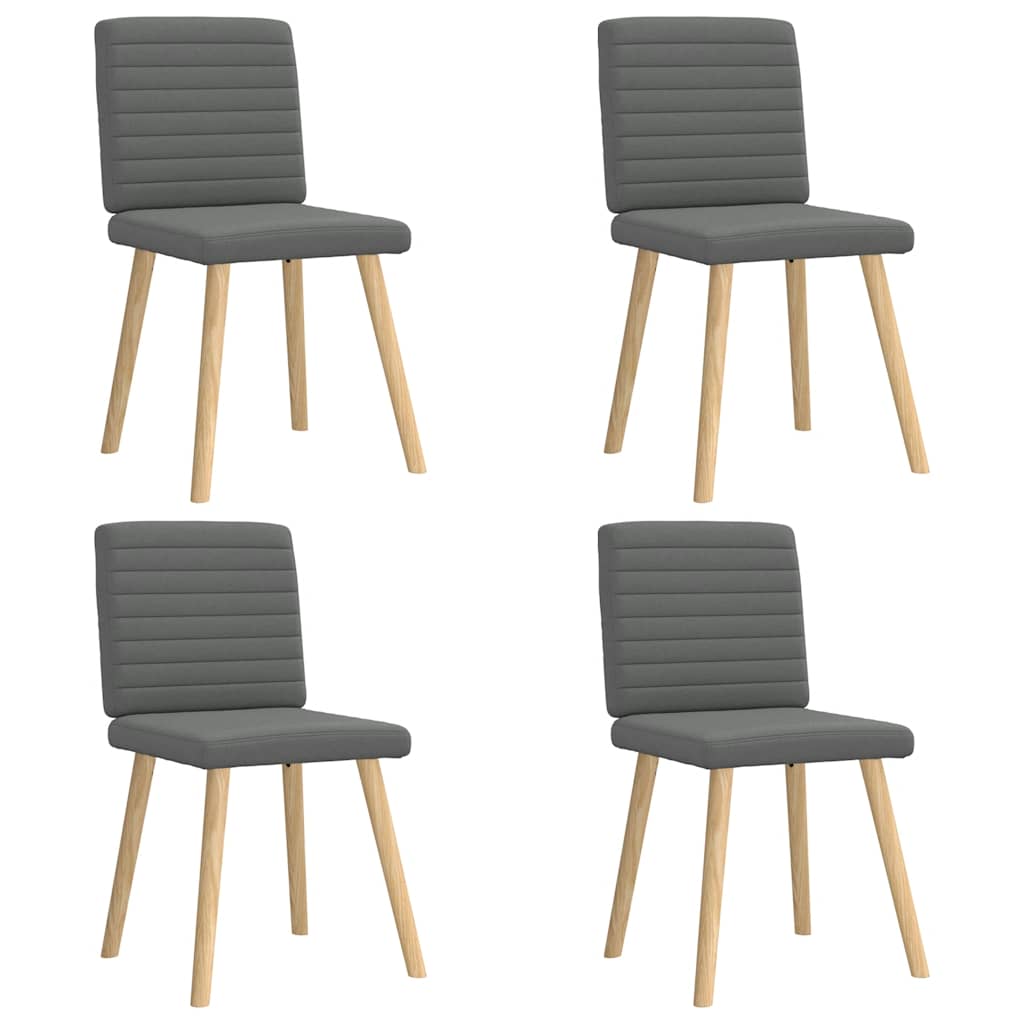 Dining chairs, 4 pcs, dark grey, fabric