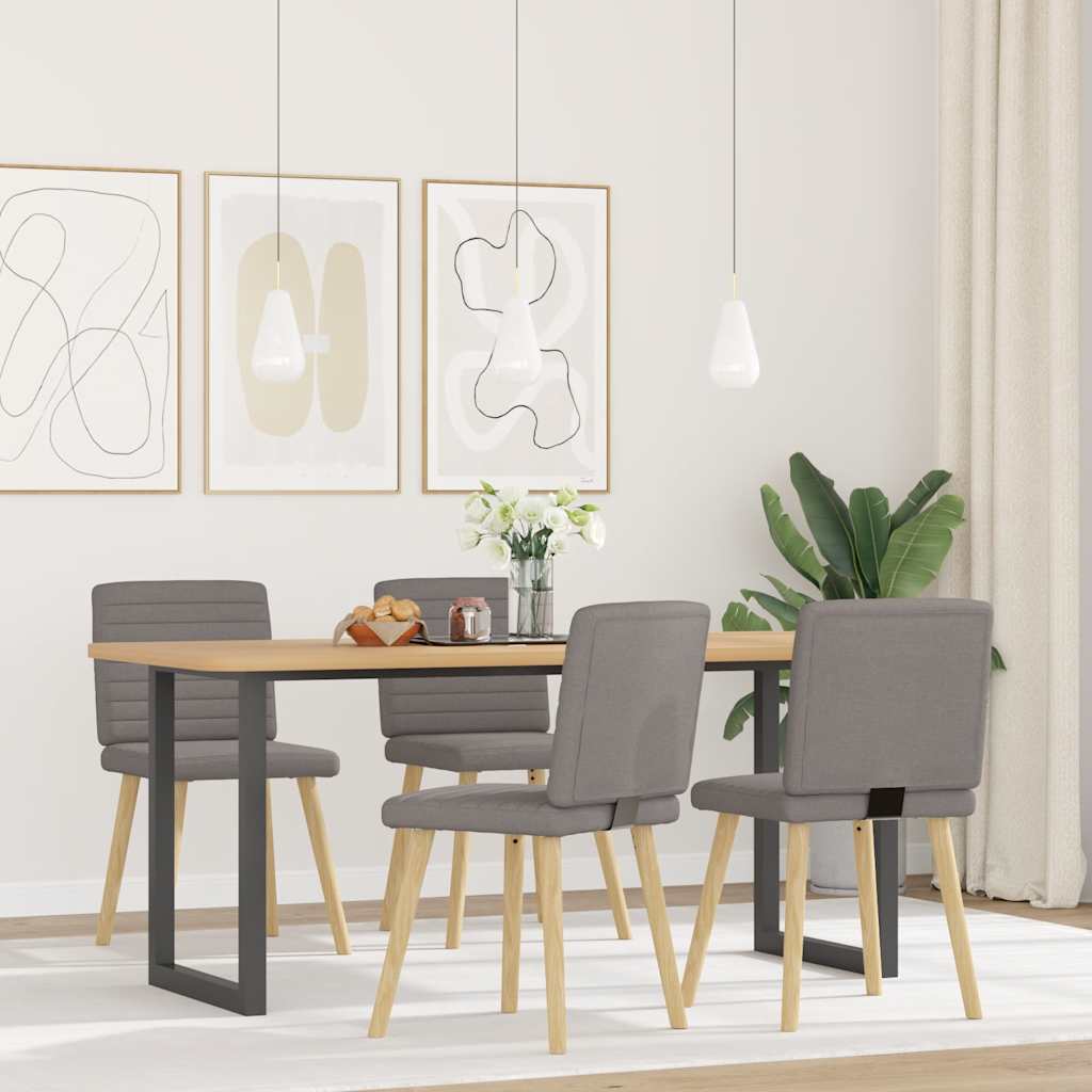 Dining chairs, 4 pcs, taupe, fabric
