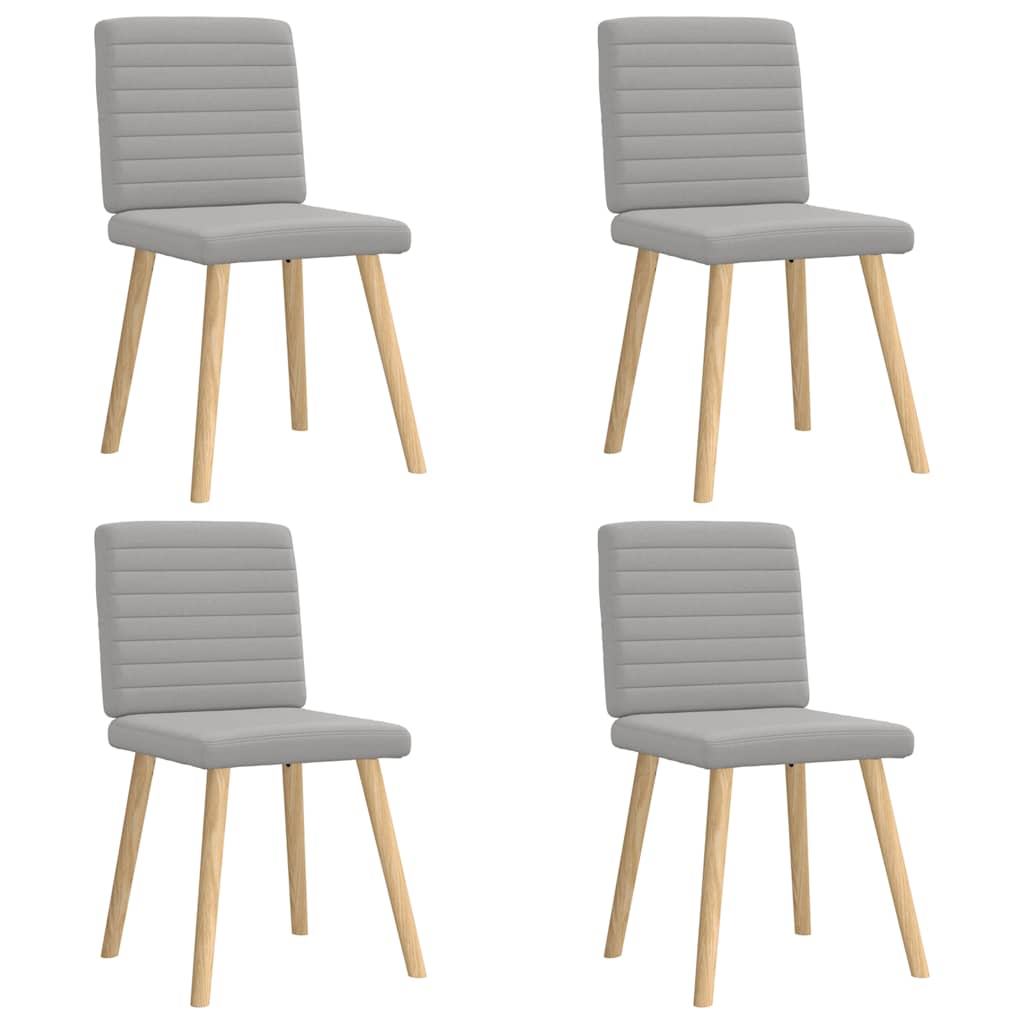 Dining chairs, 4 pcs, grey, fabric