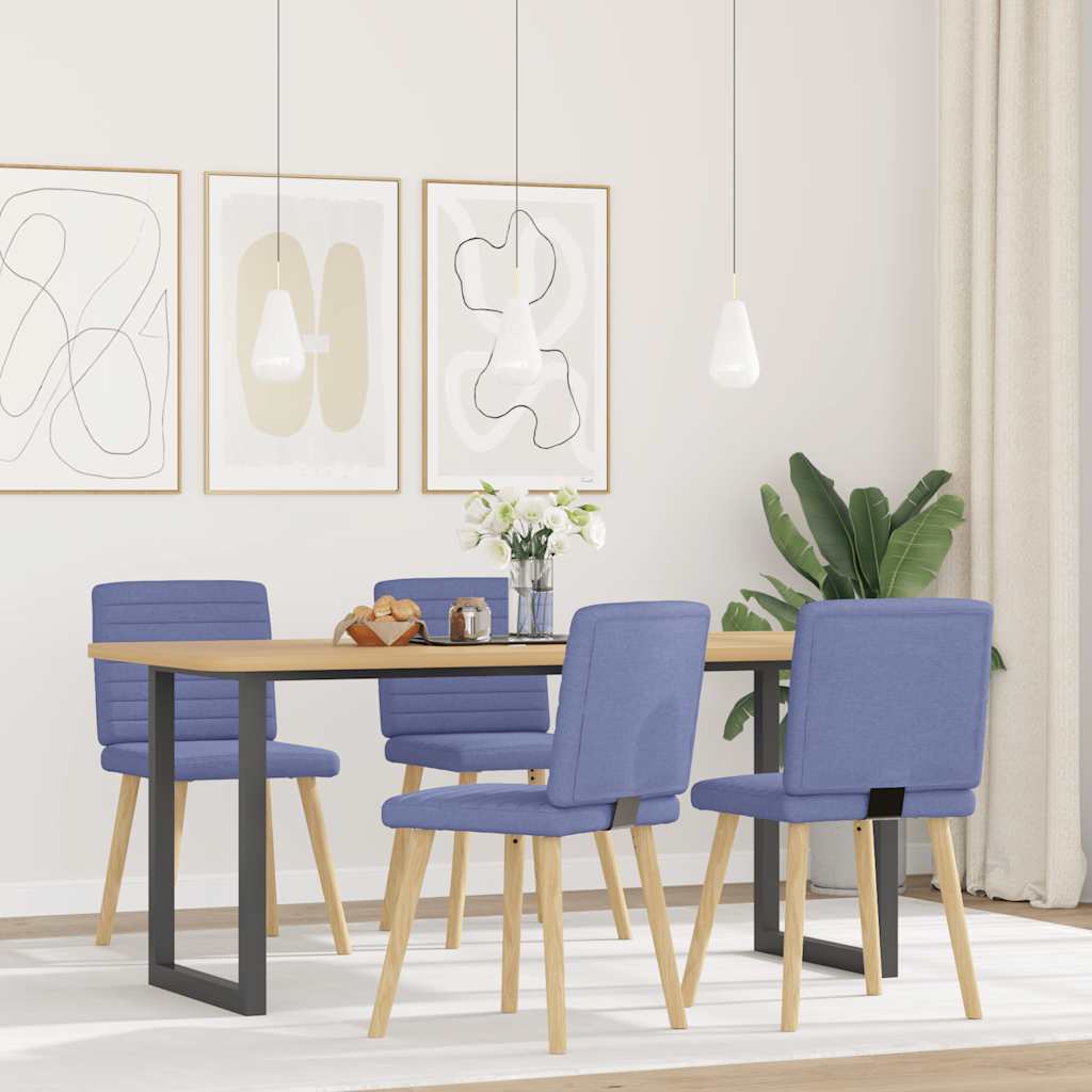 Dining chairs, 4 pcs., denim blue, fabric