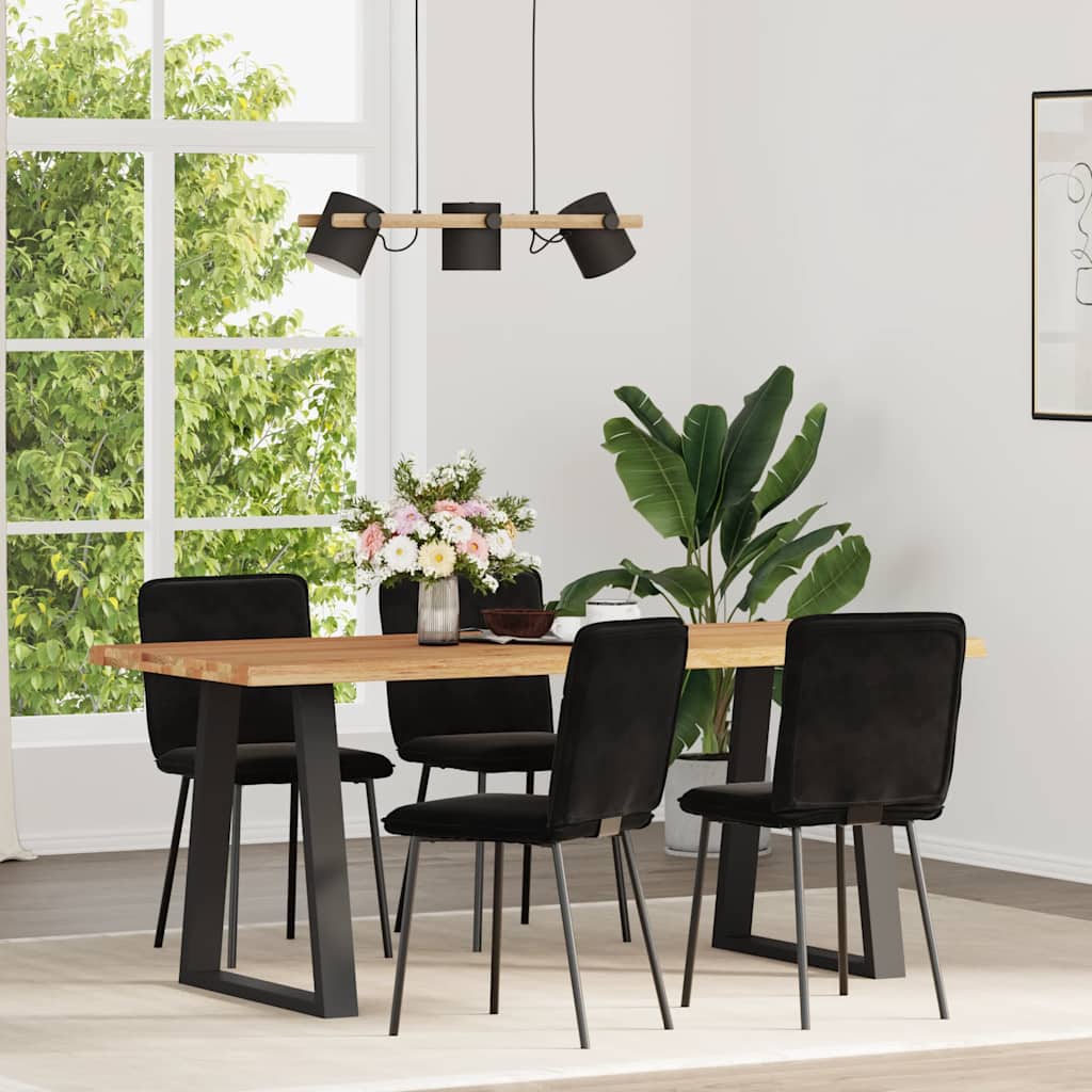 Dining chairs, 4 pcs., black, velvet