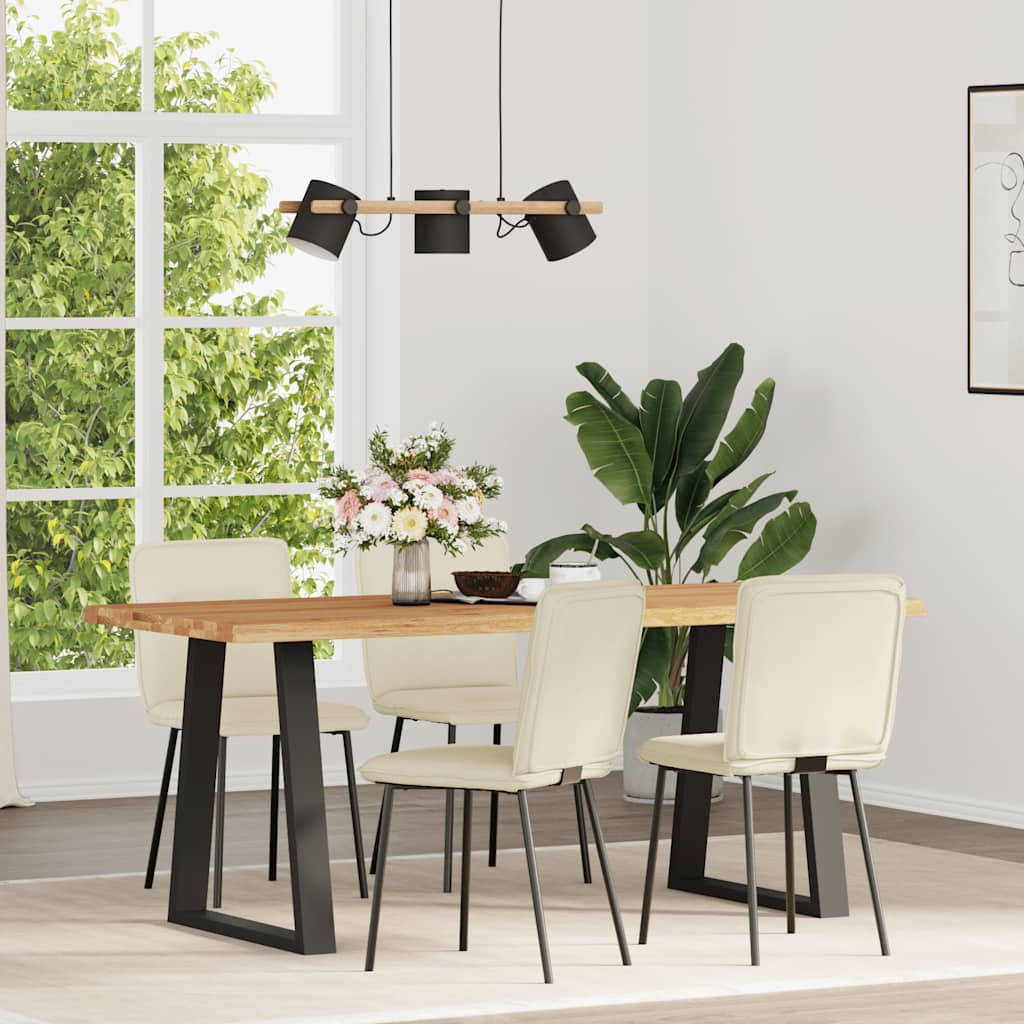 Dining chairs, 4 pcs., cream, velvet