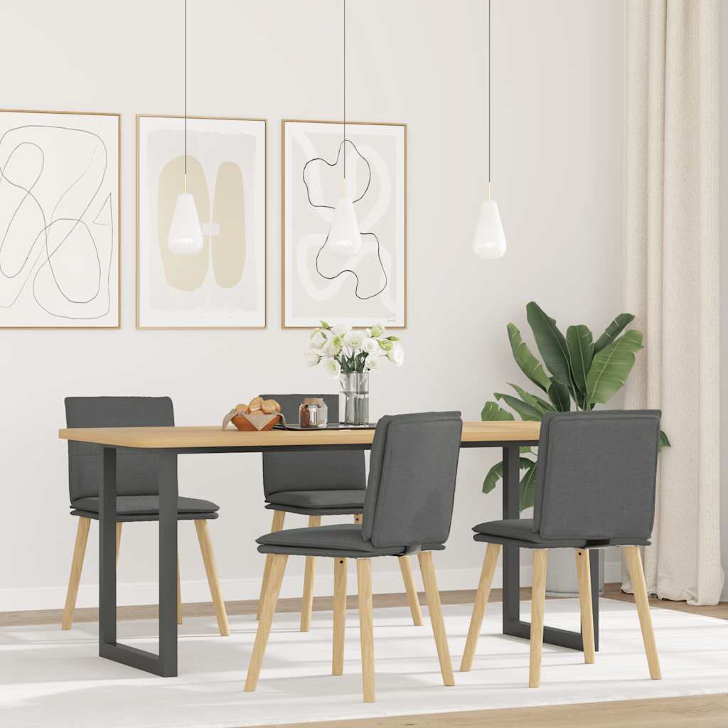 Dining chairs, 4 pcs, dark grey, fabric