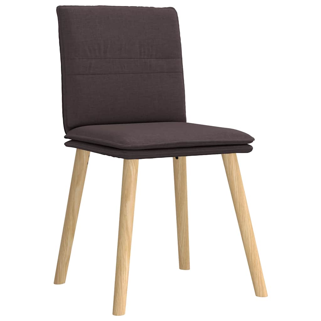 Dining chairs, 4 pcs., dark brown, fabric