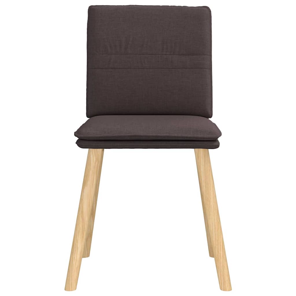 Dining chairs, 4 pcs., dark brown, fabric
