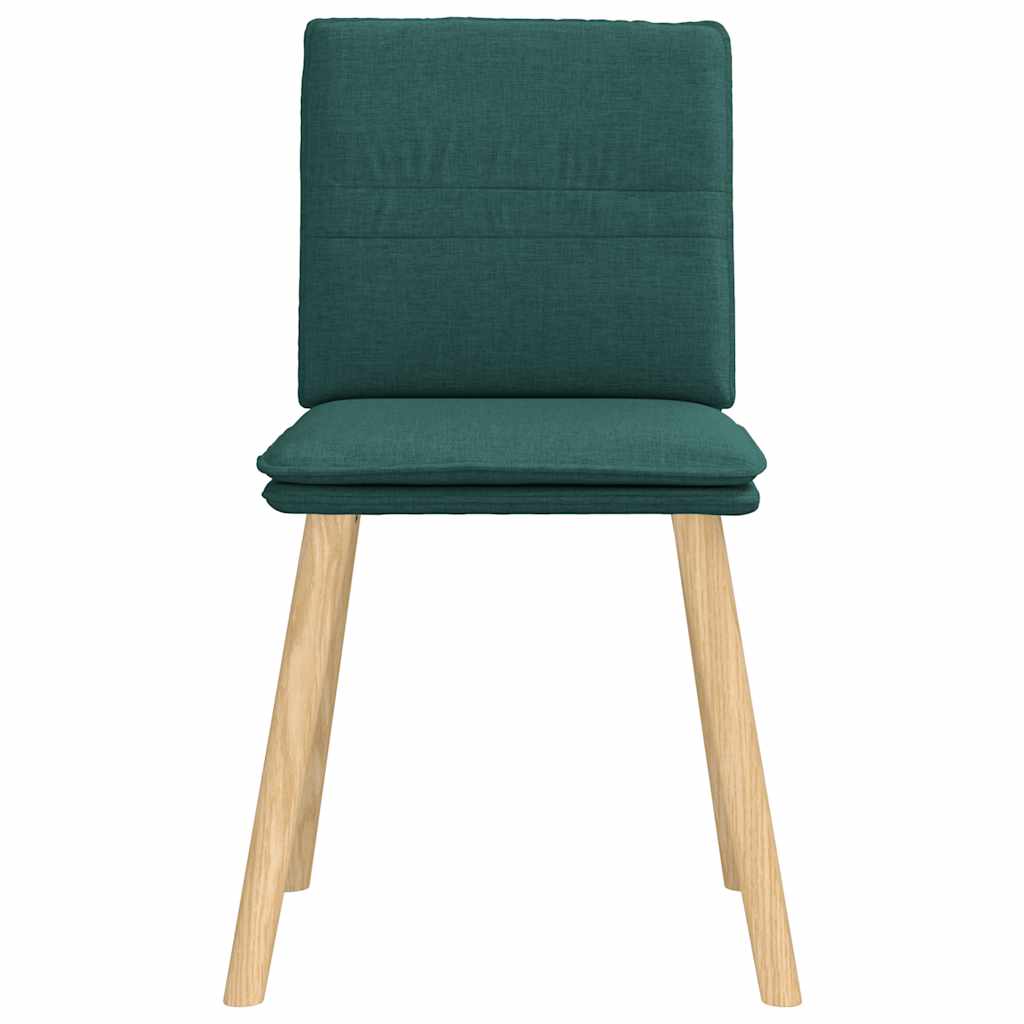 Dining chairs, 4 pcs., dark green, fabric