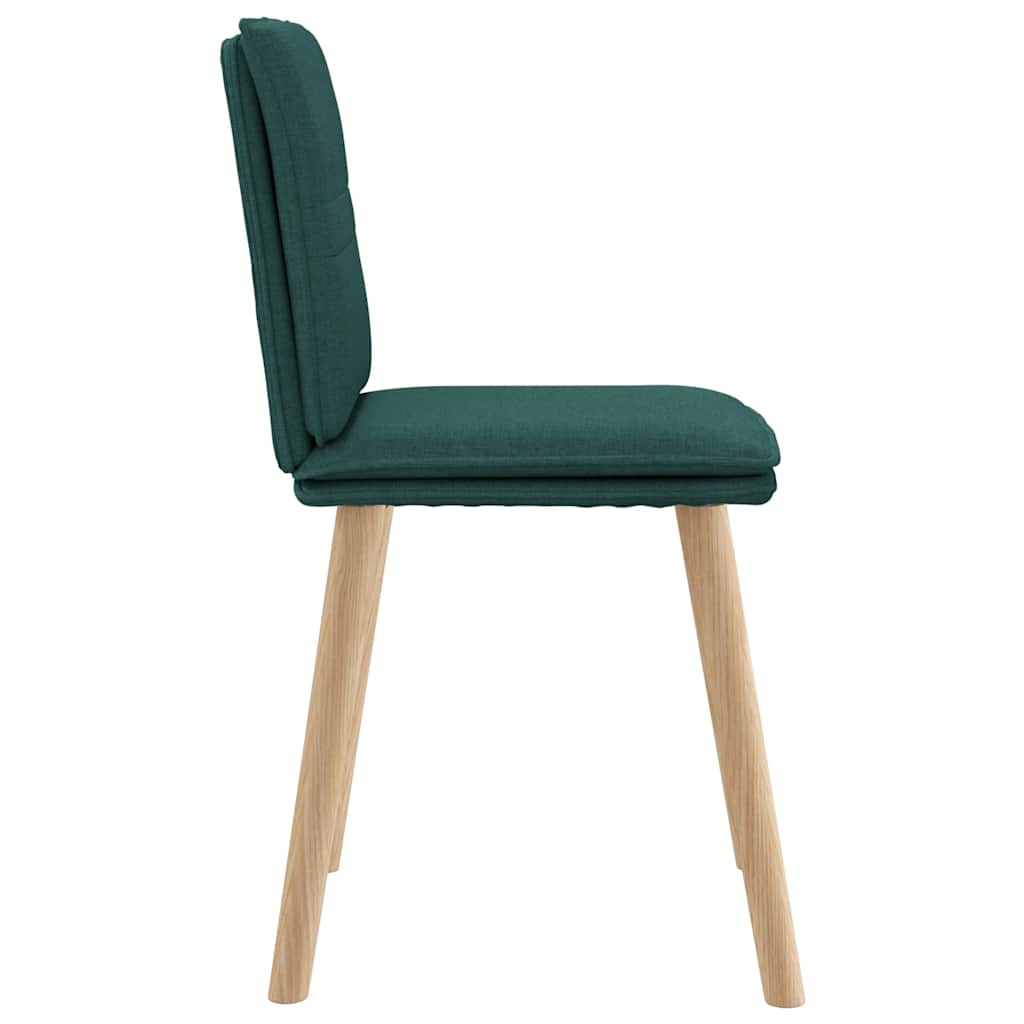 Dining chairs, 4 pcs., dark green, fabric