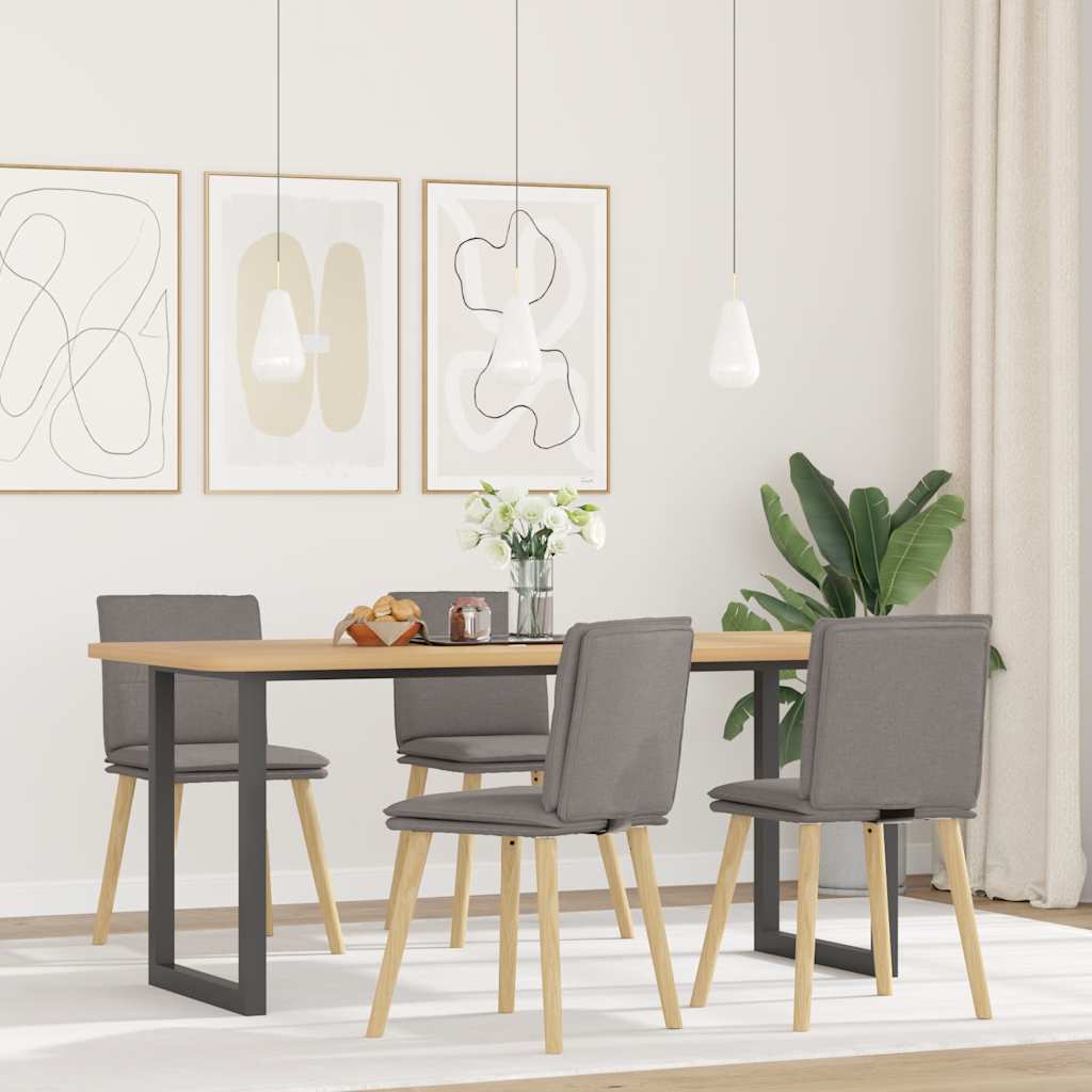 Dining chairs, 4 pcs, taupe, fabric