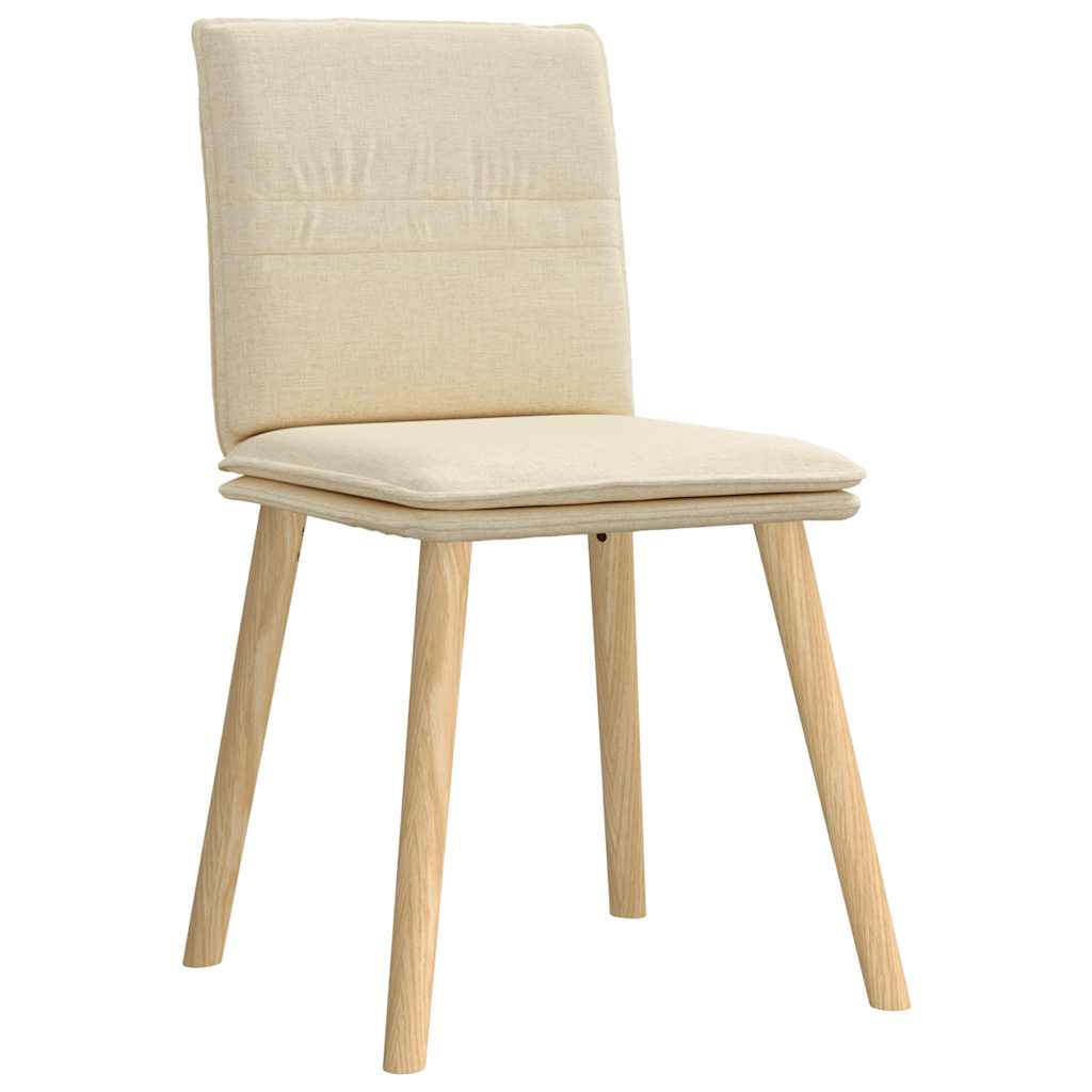 Dining chairs, 4 pcs, cream, fabric