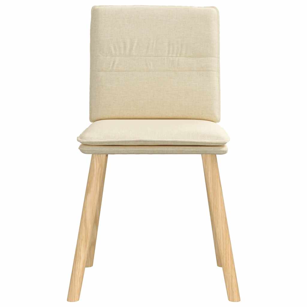 Dining chairs, 4 pcs, cream, fabric