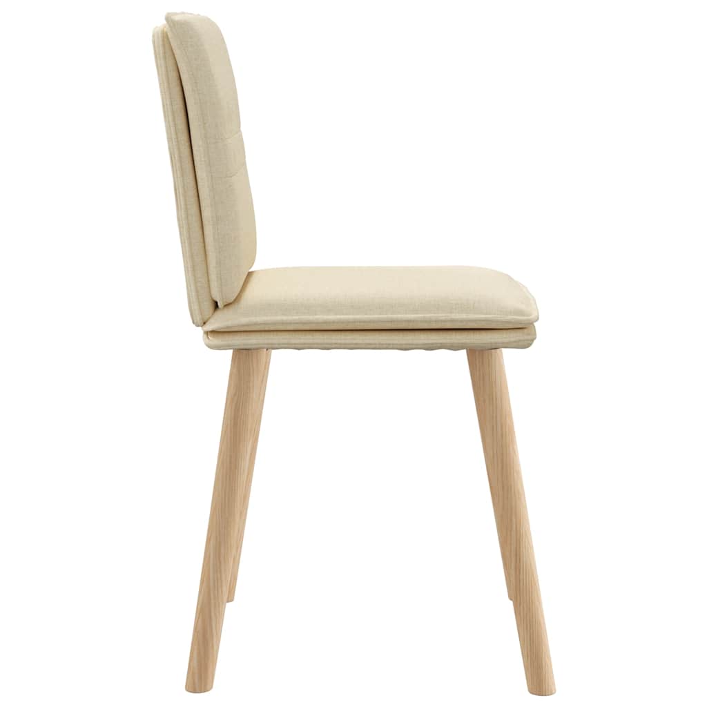 Dining chairs, 4 pcs, cream, fabric