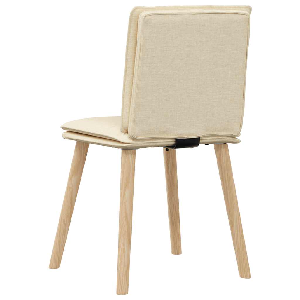 Dining chairs, 4 pcs, cream, fabric