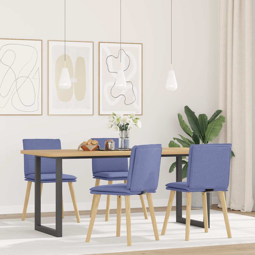 Dining chairs, 4 pcs., denim blue, fabric