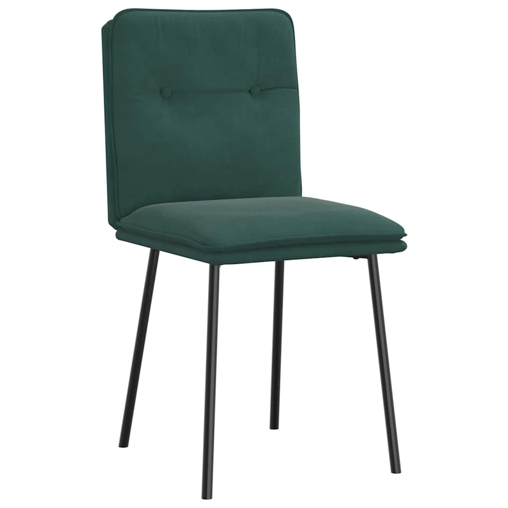Dining chairs, 4 pcs, dark green, velvet