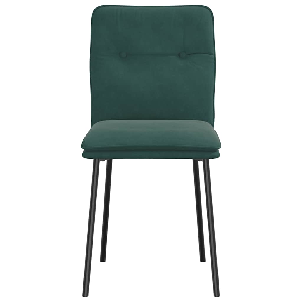 Dining chairs, 4 pcs, dark green, velvet