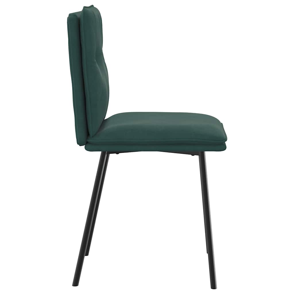 Dining chairs, 4 pcs, dark green, velvet