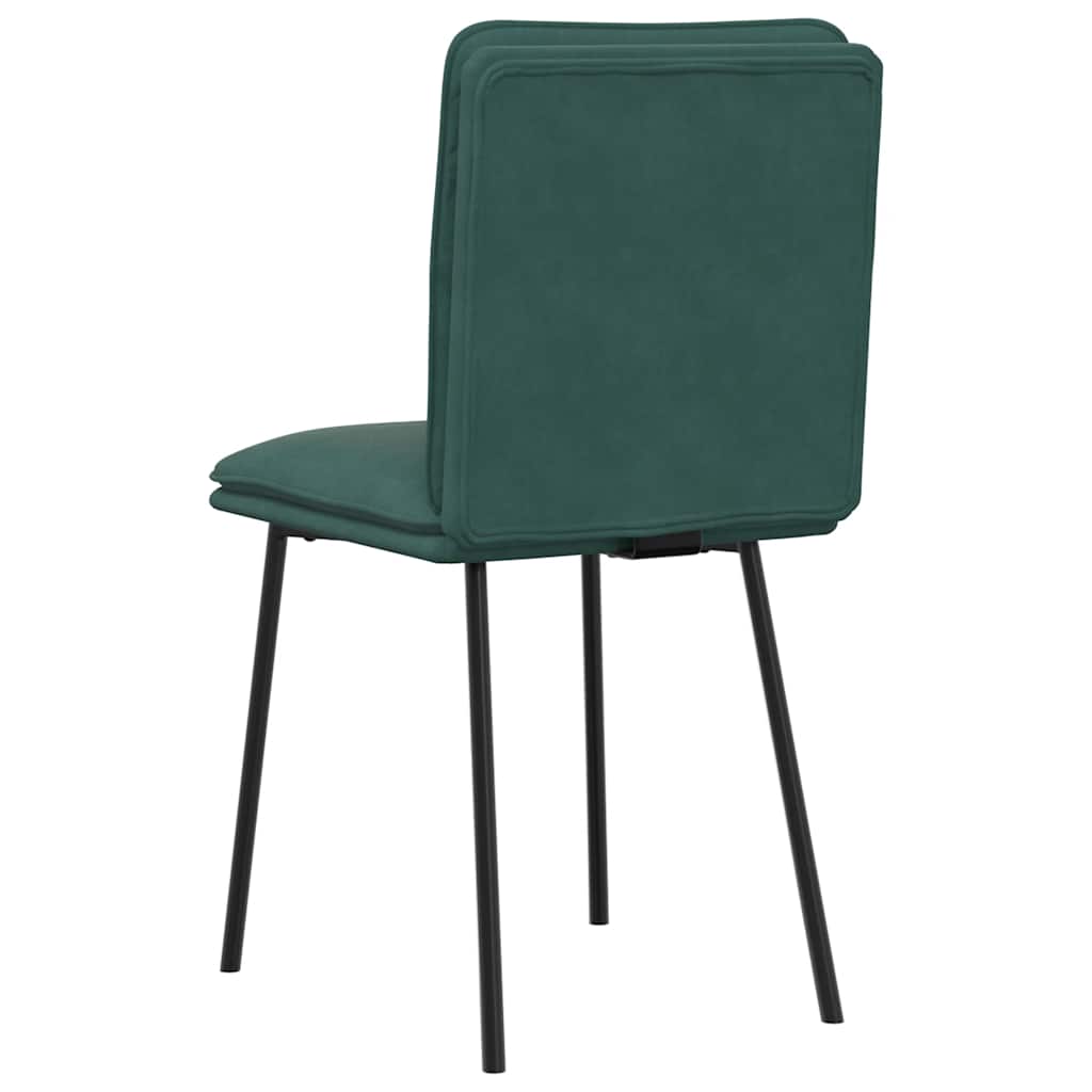 Dining chairs, 4 pcs, dark green, velvet