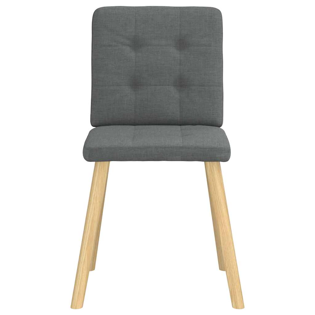 Dining chairs, 6 pcs, dark grey, fabric