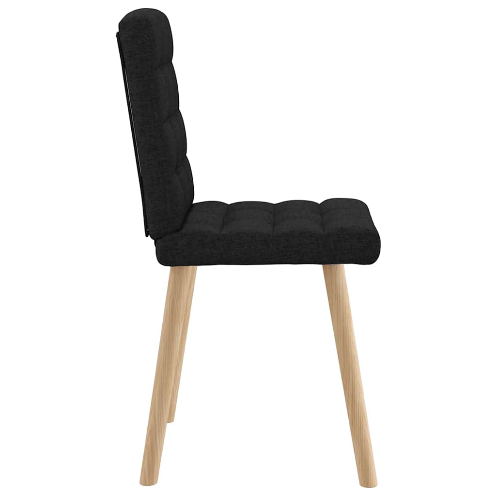 Dining chairs, 6 pcs, black, fabric