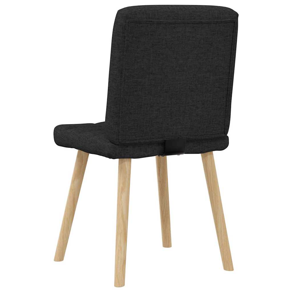 Dining chairs, 6 pcs, black, fabric