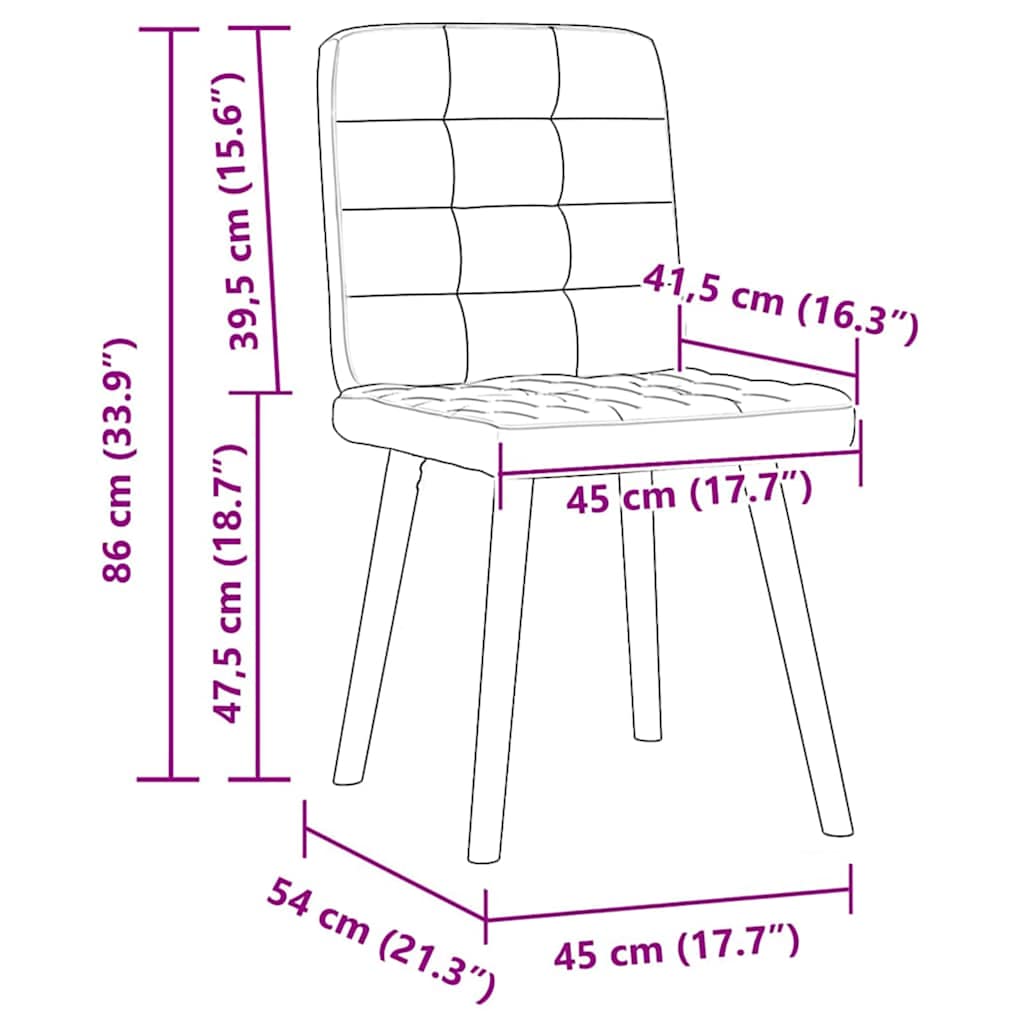 Dining chairs, 6 pcs, black, fabric