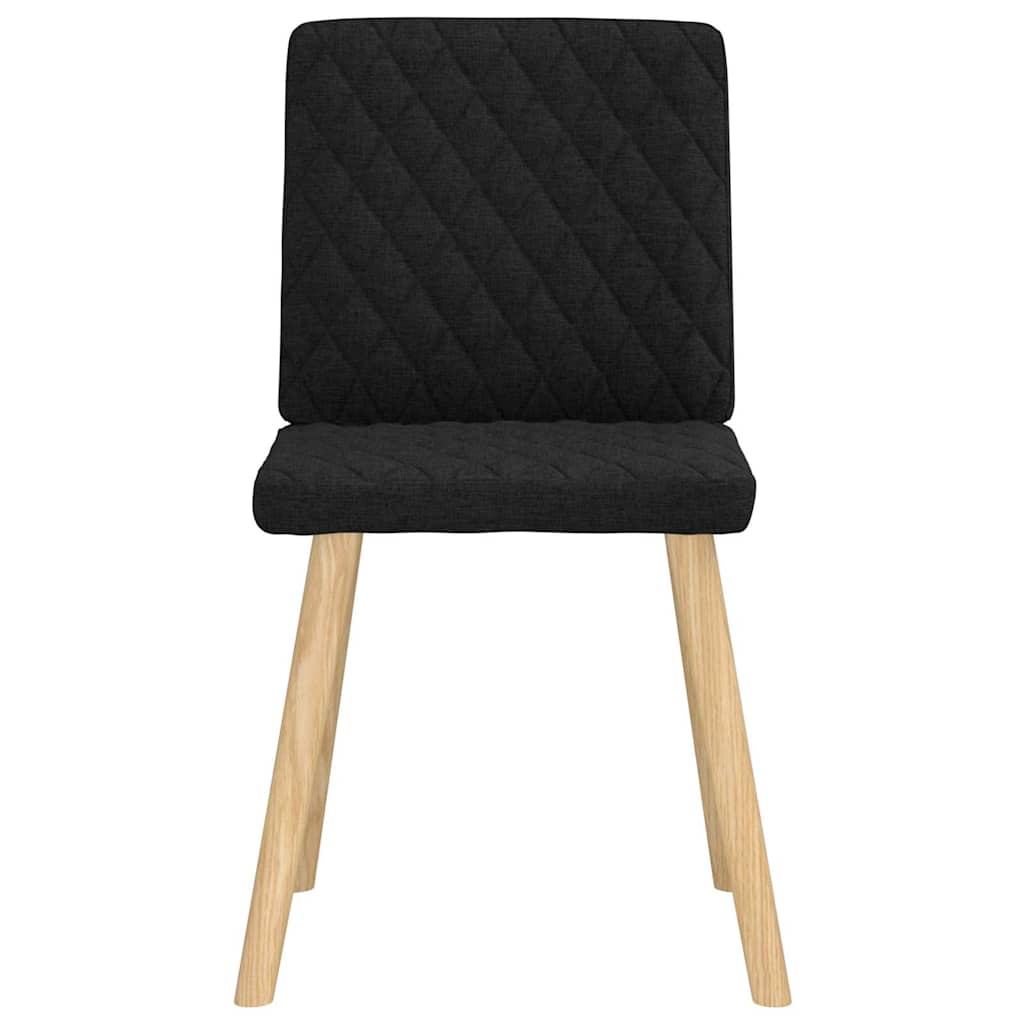 Dining chairs, 6 pcs, black, fabric