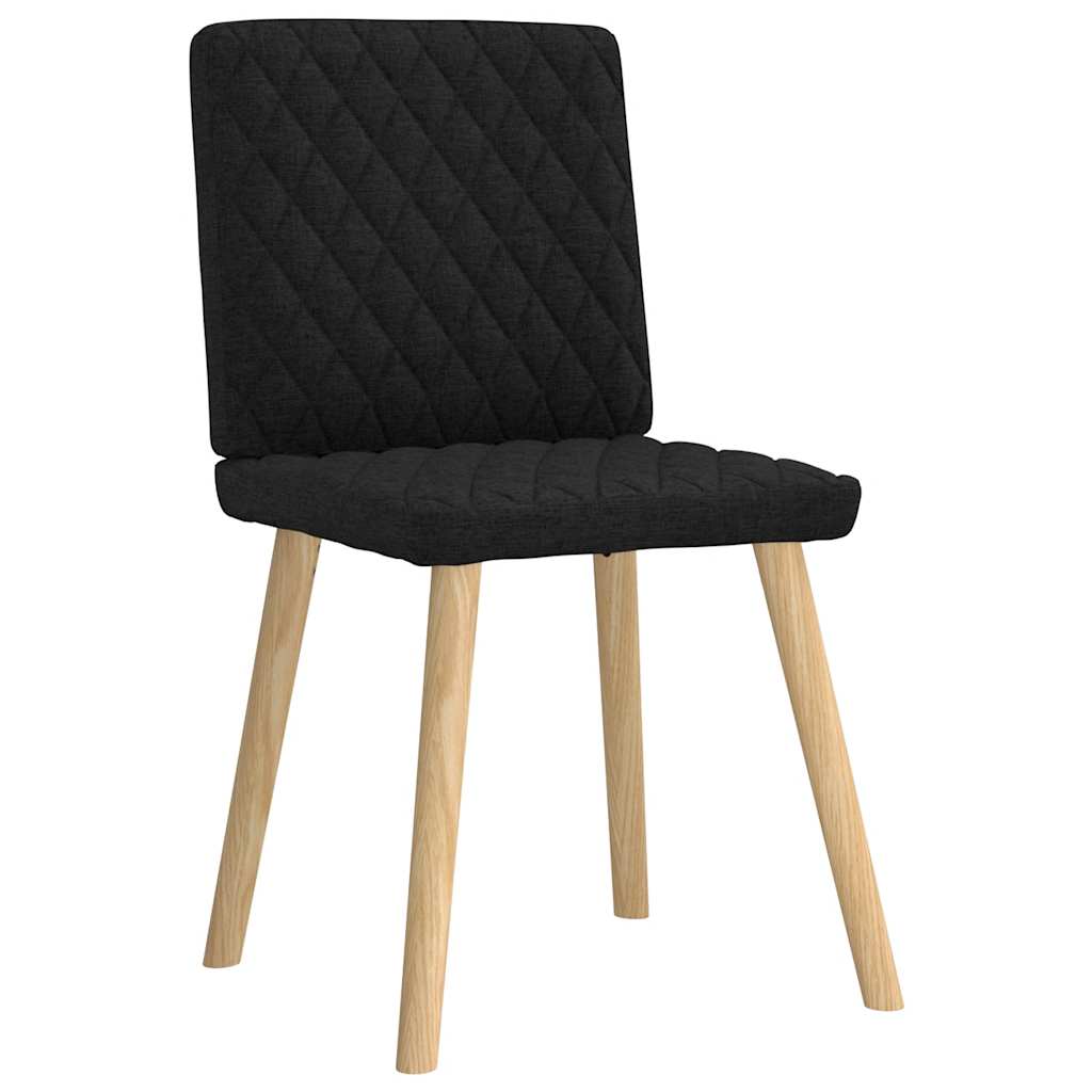 Dining chairs, 6 pcs, black, fabric