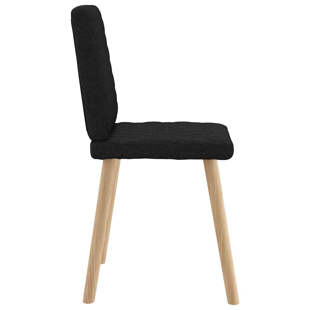Dining chairs, 6 pcs, black, fabric