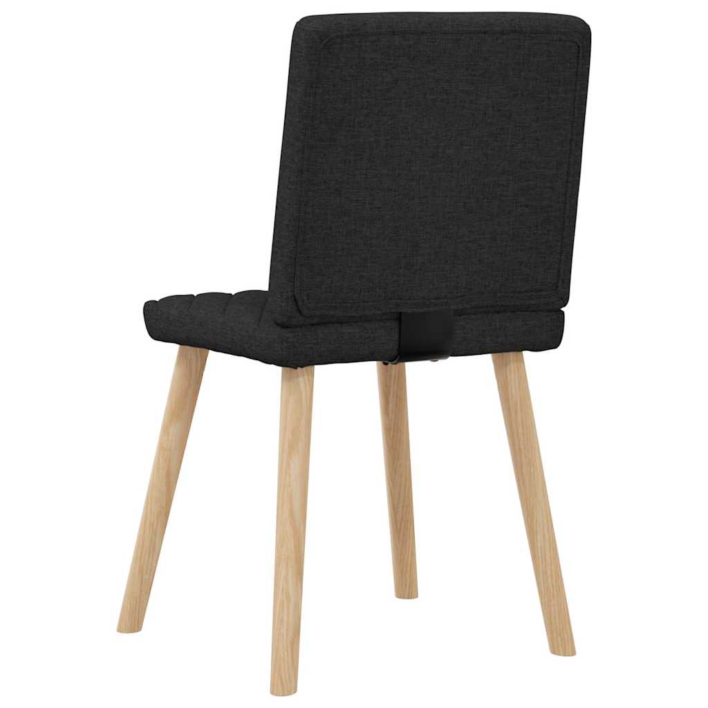 Dining chairs, 6 pcs, black, fabric