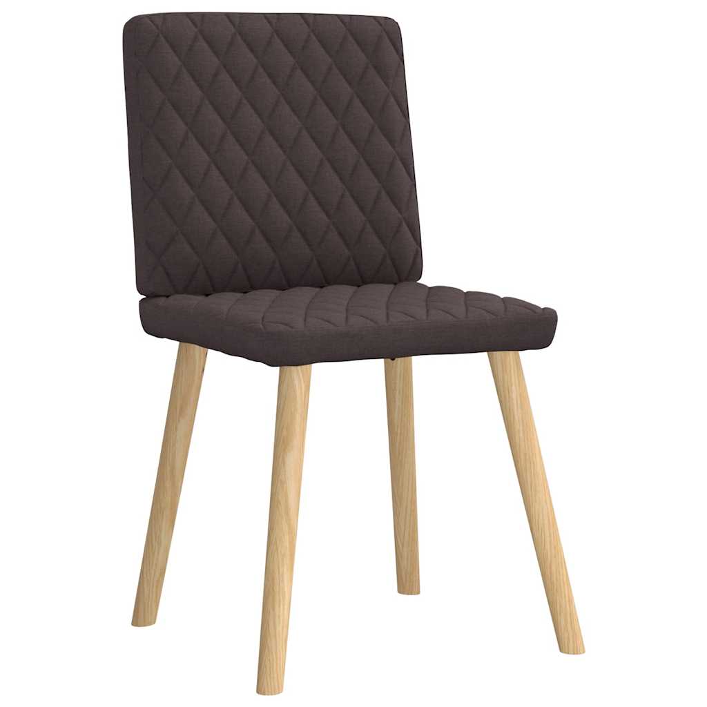 Dining chairs, 6 pcs., dark brown, fabric (3x324165)