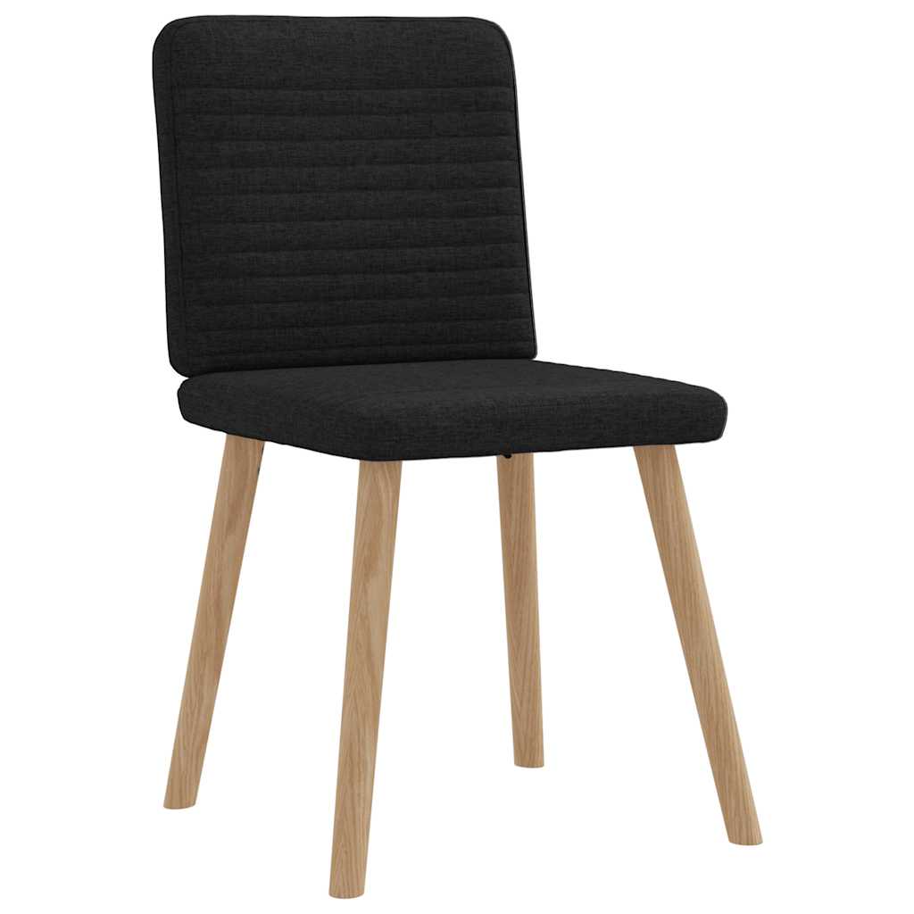 Dining chairs, 6 pcs, black, fabric