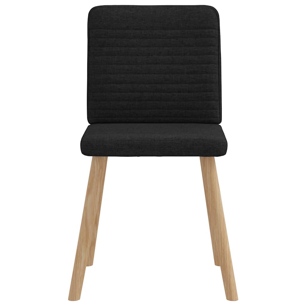 Dining chairs, 6 pcs, black, fabric
